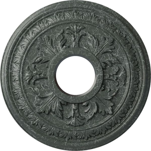 Ekena Millwork 1-1/2" x 15-3/8" x 15-3/8" Polyurethane Baltimore Ceiling Medallion, Athenian Green Crackle