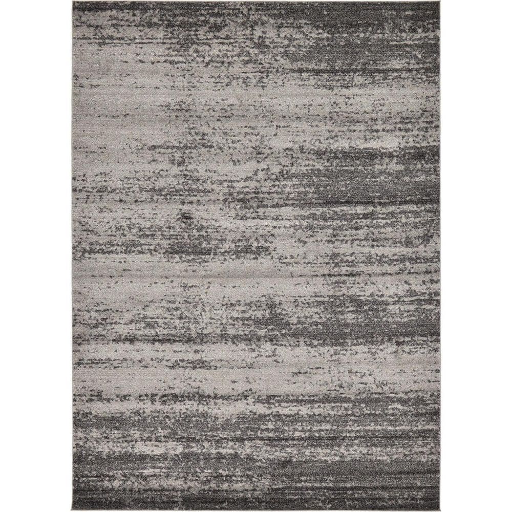 Dark Gray Polypropylene 6 ft. x 9 ft. Solid Color Indoor Area Rug