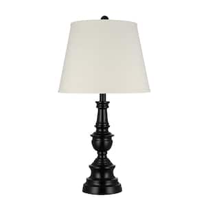 27 in. Black Table Lamp and LED Bulb