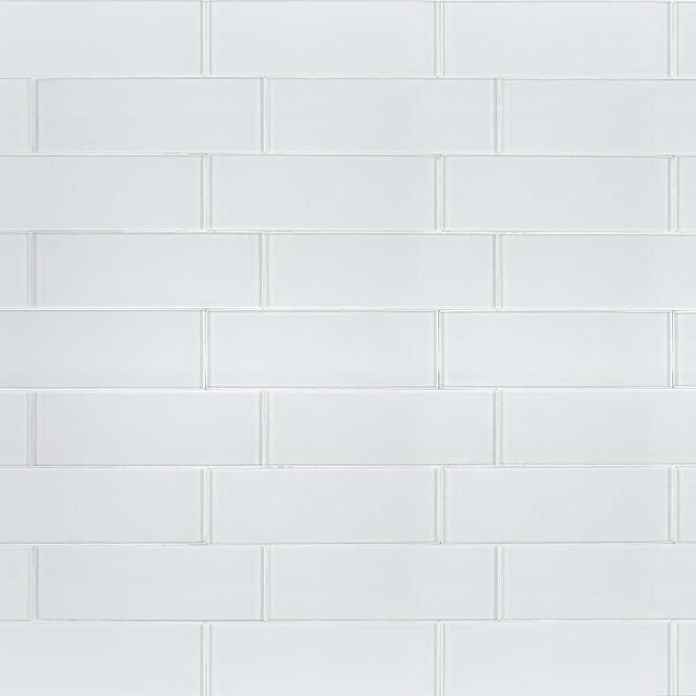 Super White 4 in. x 12 in. Subway Glossy Glass Wall Tile (10 sq. ft. /Case) price history on PriceWatchPro