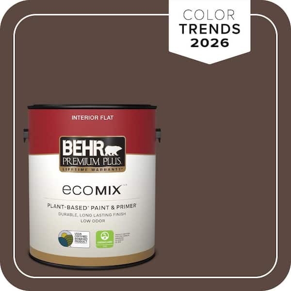1 gal. #N170-7 Baronial Brown Flat EcoMix Plant-Based Interior Paint & Primer