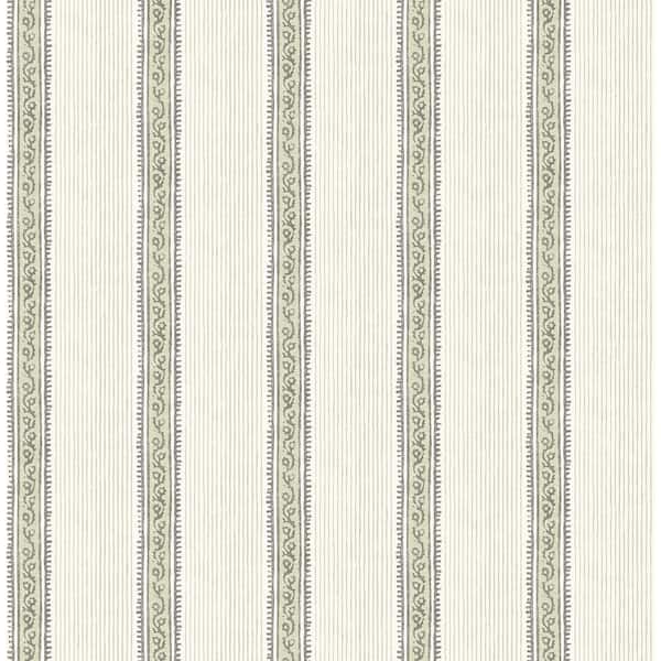 Mandevilla Green Vine Stripe Wallpaper