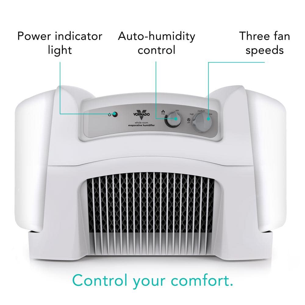 White 4-Gallon Evaporative Humidifier with Humidistat