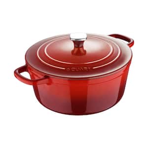 MARTHA STEWART 7-qt. Enameled Cast Iron Dutch Oven with Lid in Blue  985119114M - The Home Depot