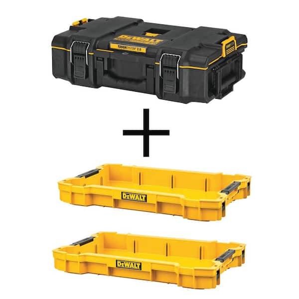 DEWALT TOUGHSYSTEM 2.0 22 in. Small Tool Box and (2) TOUGHSYSTEM 2.0 Shallow Tool Trays