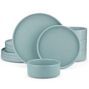 VENUS 12-Pieces Blue Stoneware Dinnerware Set, Service for 4