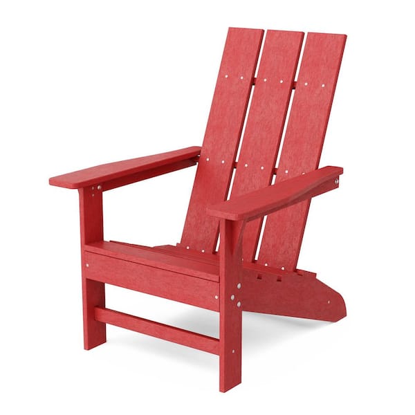 Wildridge Freedom Cardinal Red HDPE Plastic Modern Outdoor Adirondack Chair