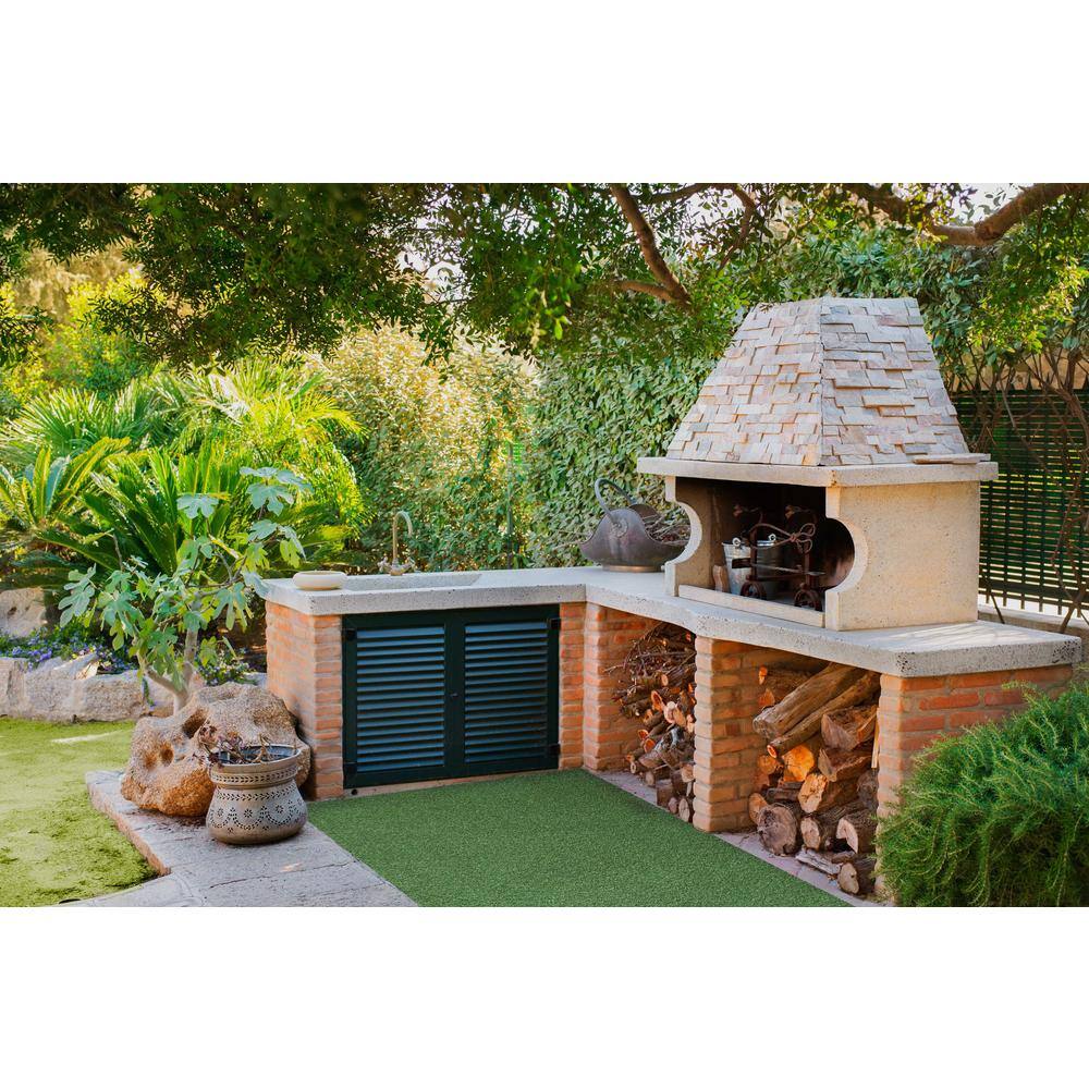6' x 8' Green Artificial Turf Outdoor Rug