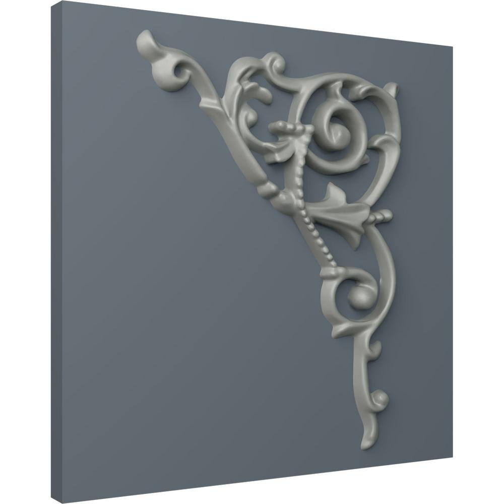 White Primed Polyurethane Flower Onlay Applique