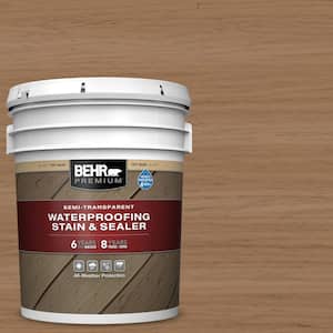 5 gal. #ST-158 Golden Beige Semi-Transparent Waterproofing Exterior Wood Stain and Sealer