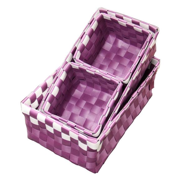 ORE International 3.75 in. x 3.25 in. Polypropylene Purple Tray (Set of 4)