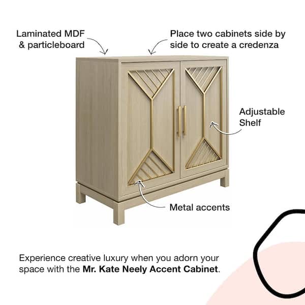 Ameriwood Home Neely Pale Oak Traditional Mdf Media Cabinet