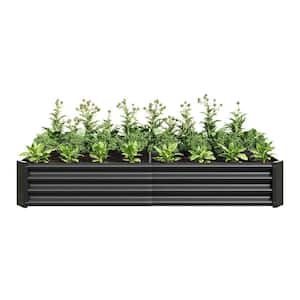 6 ft. x 3 ft. Rectangle Metal Raised Garden Bed in Black for Planter Flowers Vegetables Herb Plants
