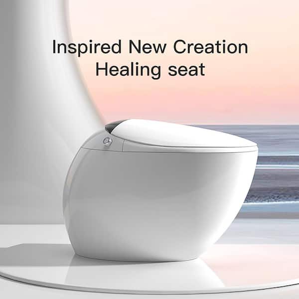 Elongated Bidet Toilet 1.28 GPF Smart Toilet with Powerful Flush Foot Sensor Operation Heat Seat Warm Water In White