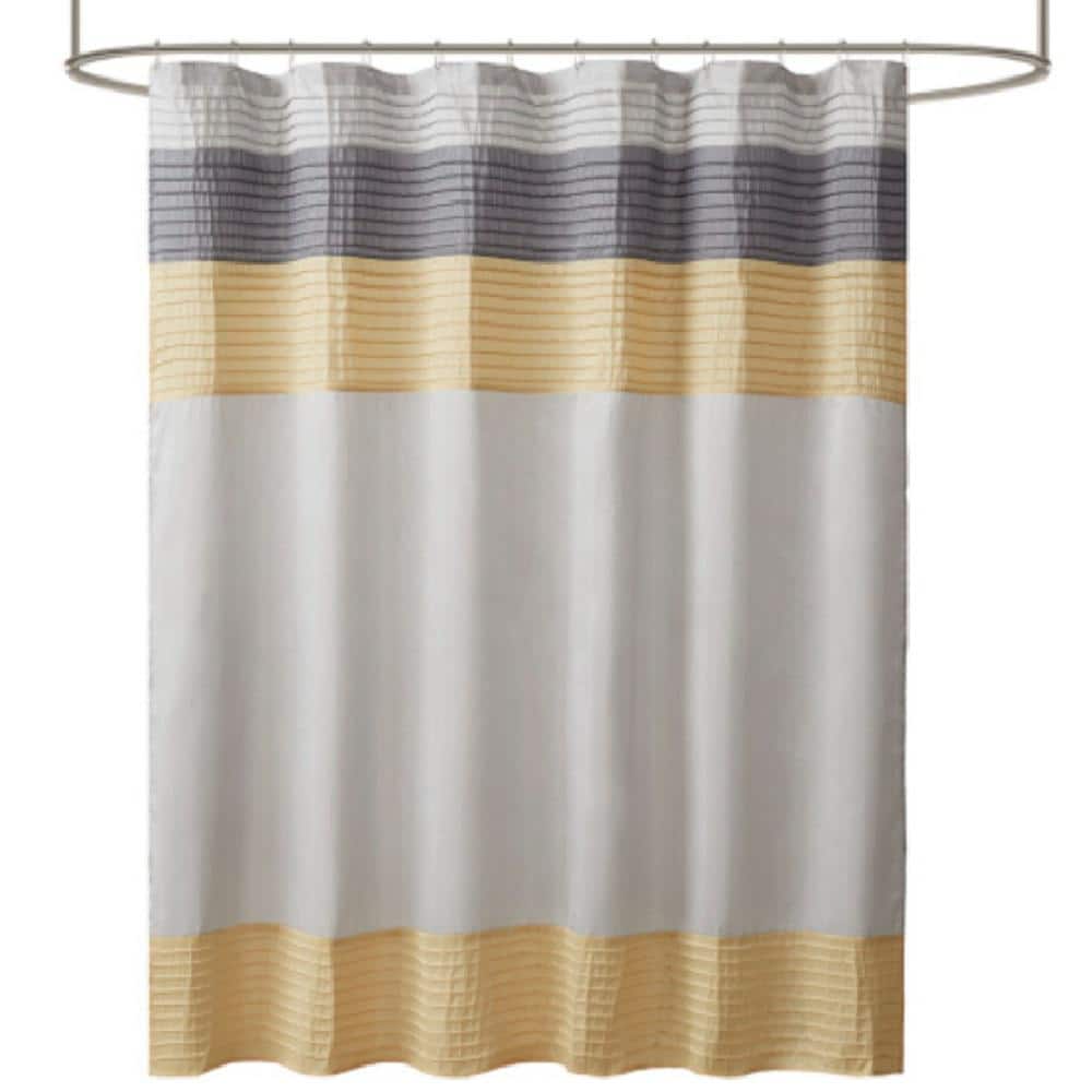 Lightweight 72 in. W x 72 in. L Faux Silk Polyester Shower Curtain Sets in 