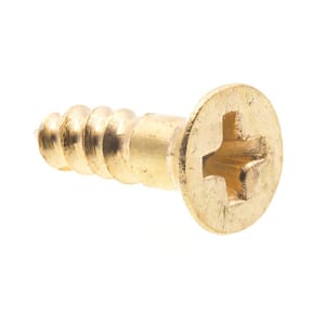 #6 x 1/2 in. Solid Brass Phillips Drive Flat Head Wood Screws (25-Pack)