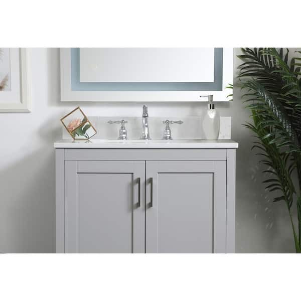 Timeless Home 30 In W Quartz Vanity Backsplash Calacatta White Thbs2260cw - 30 Inch Bathroom Vanity Backsplash