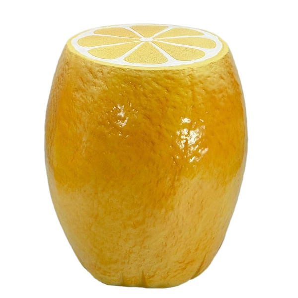 Galt International 18" Orange Stool Novelty Home Decor Polyresin