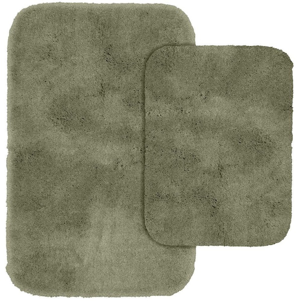 Garland Rug Finest Luxury Deep Fern 21 in. x 34 in. Washable Bathroom 2-Piece Rug Set