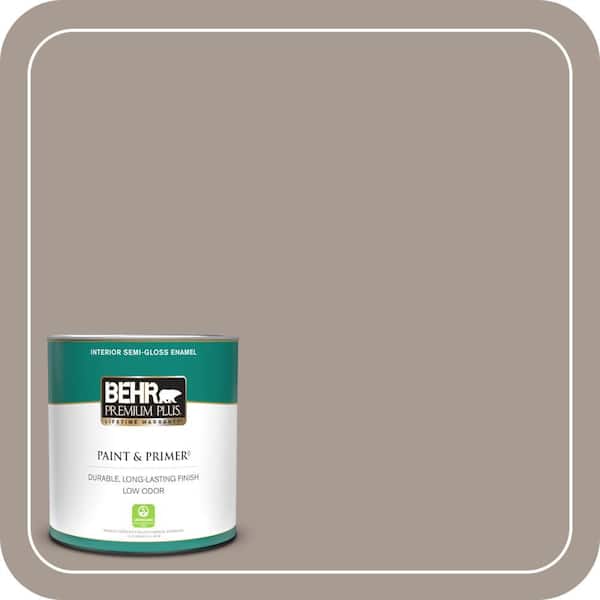BEHR PREMIUM PLUS 1 qt. Home Decorators #HDC-NT-18G Frosted Cocoa Semi-Gloss Enamel Low Odor Interior Paint & Primer