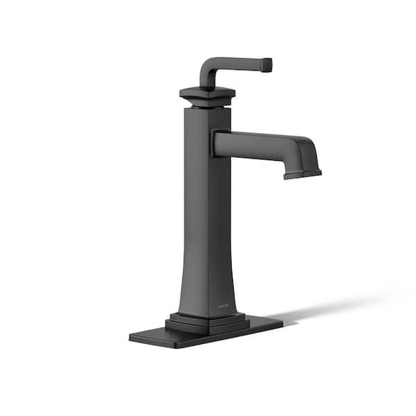 KOHLER Riff Tall Single-Handle Single Hole Bathroom Sink Faucet 0.5 GPM in Matte Black