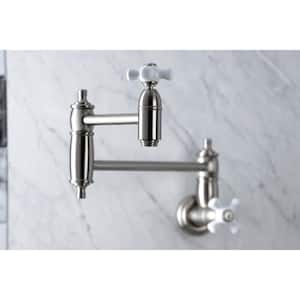 Restoration Wall Mounted Pot Filler in Brushed Nickel