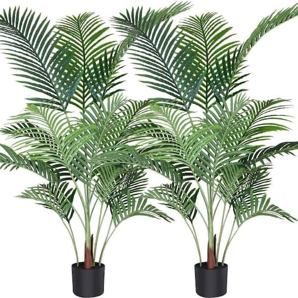 INNOBULE 47.24 in. Artificial Areca Palm Plant, Faux Decorative Plant in Nursery Pot (2-packs）