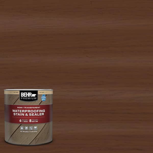 BEHR PREMIUM 1 qt. #ST-135 Sable Semi-Transparent Waterproofing Exterior Wood Stain and Sealer