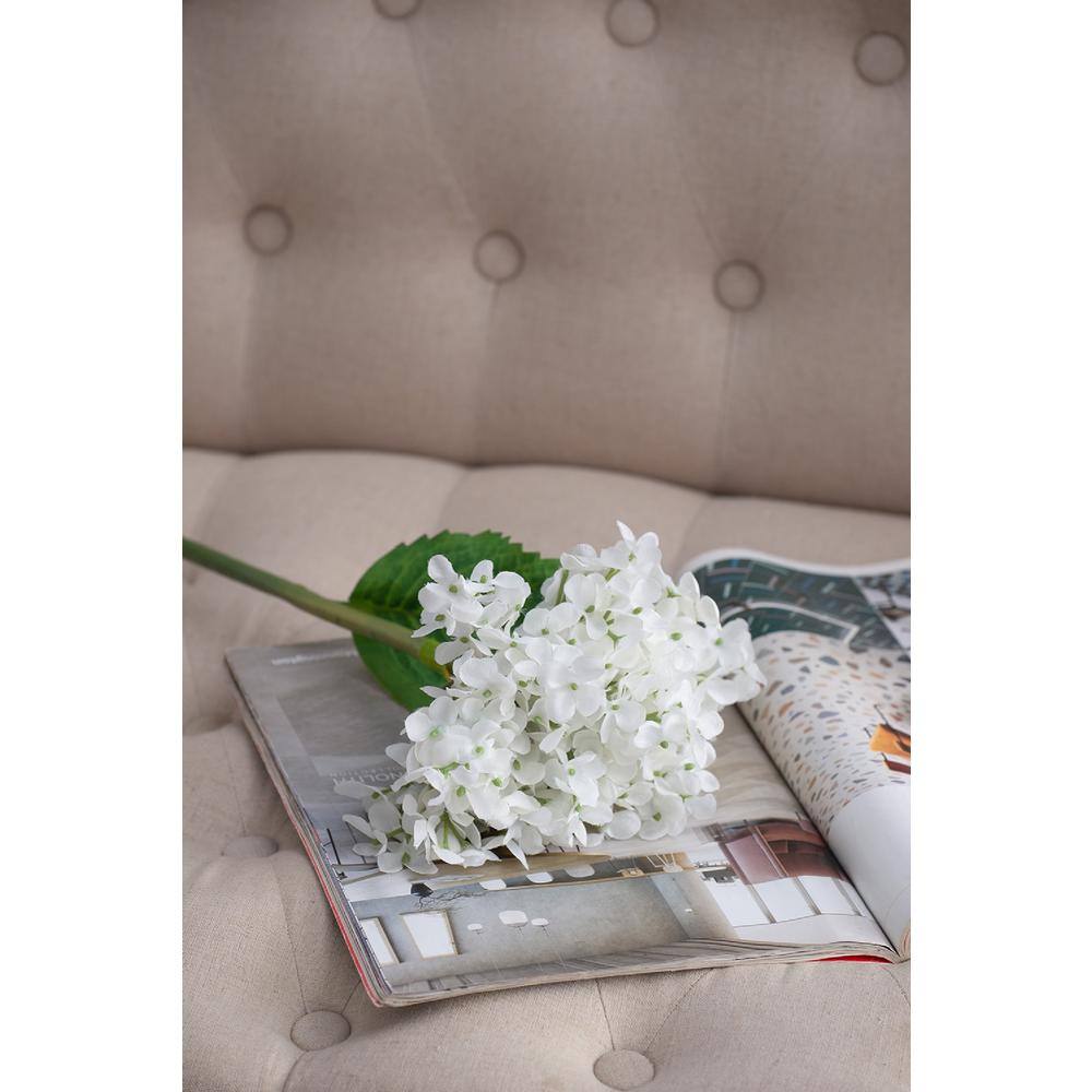 White Faux Hydrangea Tabletop Topiary Set