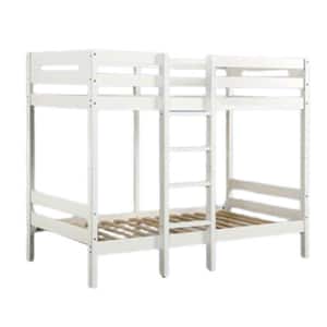 Asin White Twin Adjustable Bunk Bed with Ladders