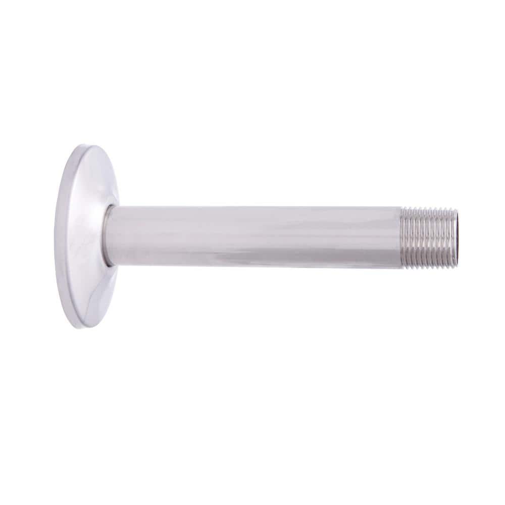 6 in. Straight Shower Arm with Flange in Brushed Nickel