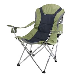 Reclining Camp Sage Green and Dark Grey Patio Chair