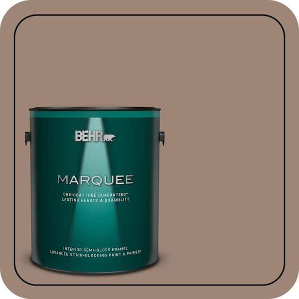 BEHR MARQUEE 1 gal. #PPU5-16 Earthnut One-Coat Hide Semi-Gloss Enamel Interior Paint & Primer