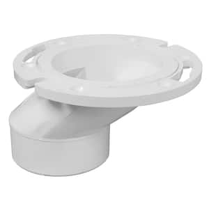 7-1/8 in. O.D. Plumbfit PVC Offset Closet (Toilet) Flange with Plastic Swivel Ring for 3 in. or 4 in. Sch. 40 DWV Pipe
