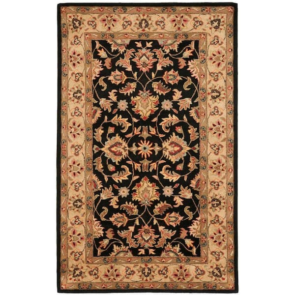 SAFAVIEH Heritage Black/Gold Doormat 3 ft. x 5 ft. Border Area Rug