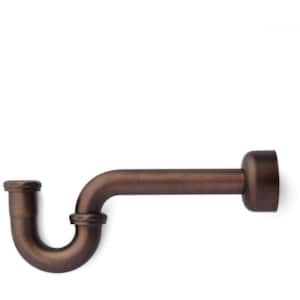 1-1/4 in. Oil Rubbed Bronze Brass P-Trap with High Box Flange