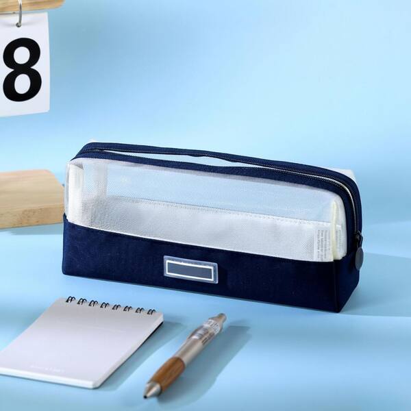 Mesh Pencil Case Zipper Pouch Multifunctional Pencil Holder for