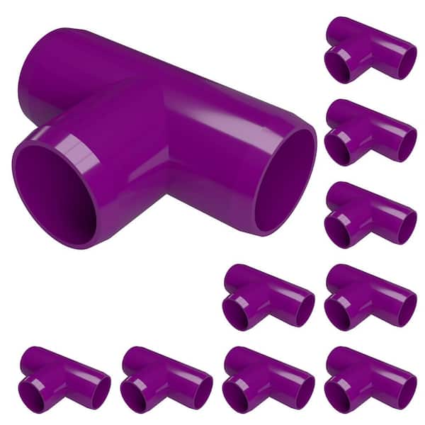 Formufit 1/2 in. Furniture Grade PVC Tee in Purple (10-Pack)