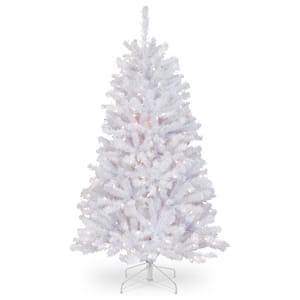 4.5 ft. North Valley White Spruce Artificial Christmas Tree with Clear Lights
