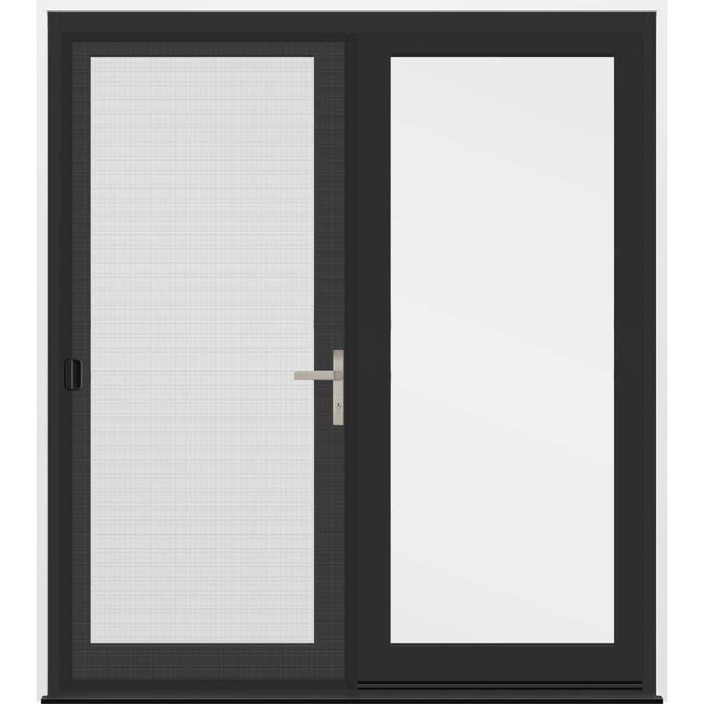 60 in. x 80 in. F4500 Left-Hand/Inswing Black Fiberglass French Patio Door w/ Low-E Glass, Nickel Handle and Screen price history on PriceWatchPro