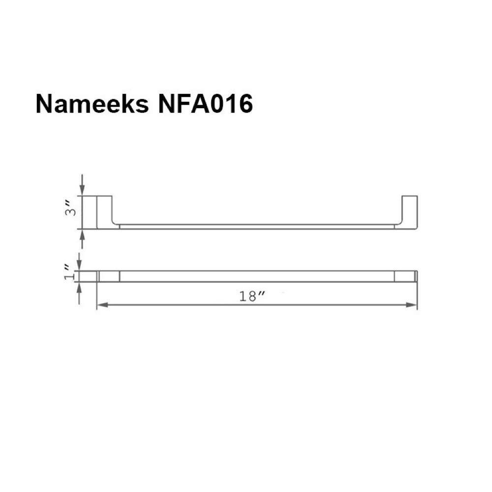 Chrome 18-Inch Wall Mounted Single Bar Towel Rack