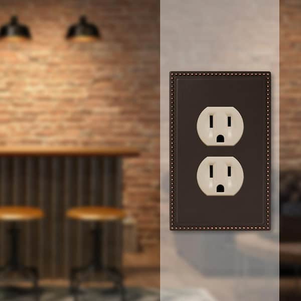 Perlina 1 Gang Duplex Metal Wall Plate - Aged Bronze