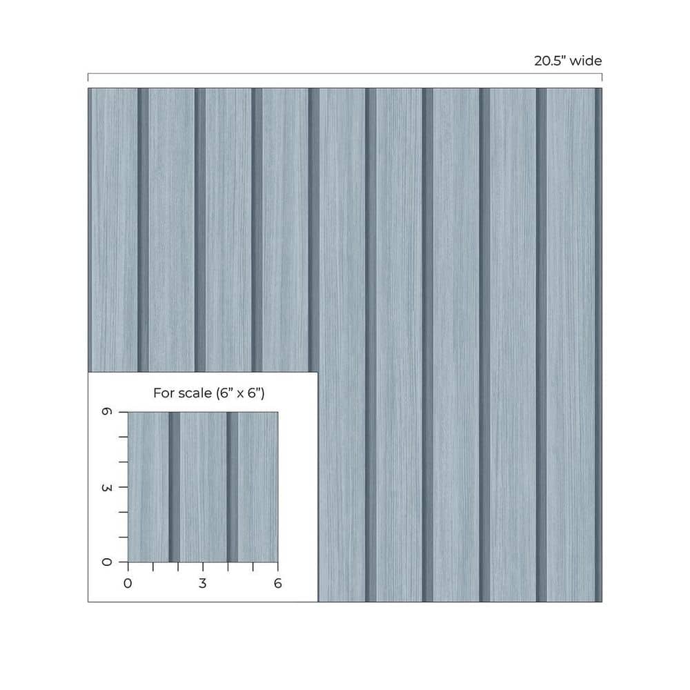 Blue Skies Faux Wood Slat Peel and Stick Wallpaper