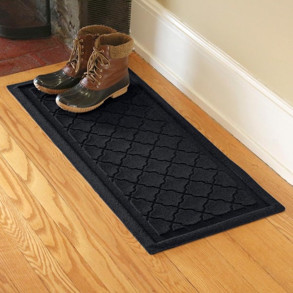 Waterhog Cordova 15 in. x 36 in. PET Polyester Indoor Outdoor Boot Tray Charcoal