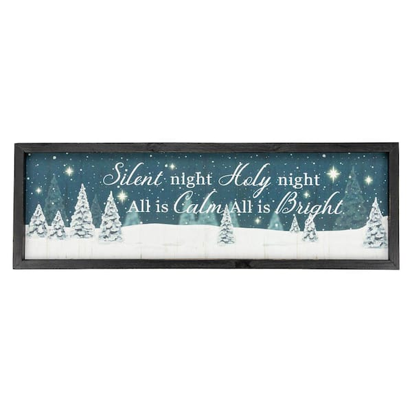 Northlight 8 in. H Framed Silent Night Christmas Wall Sign