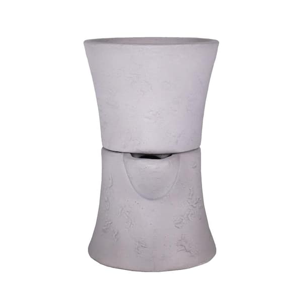 MPG 5 in. Dia x 8 in. H Hour Glass Composite Self Watering Pot in Gray