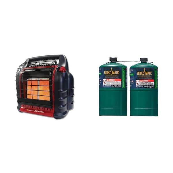 Big Buddy Pro Series 18,000 BTU Portable Radiant Propane Heater and 1 lb. Propane Gas Cylinder, 2-Pack