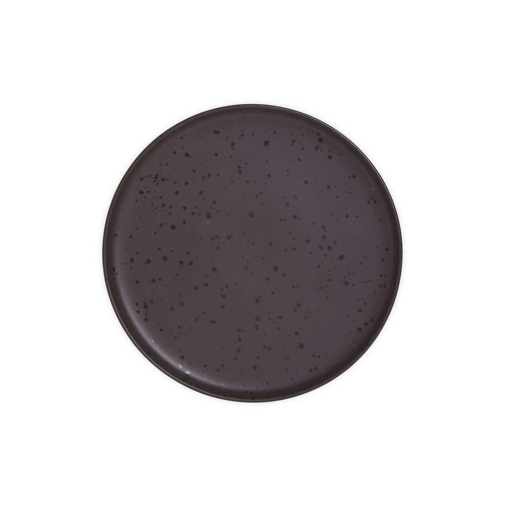 Pepper Black Ceramic 16-Piece Dinnerware Set with Reactive Glaze