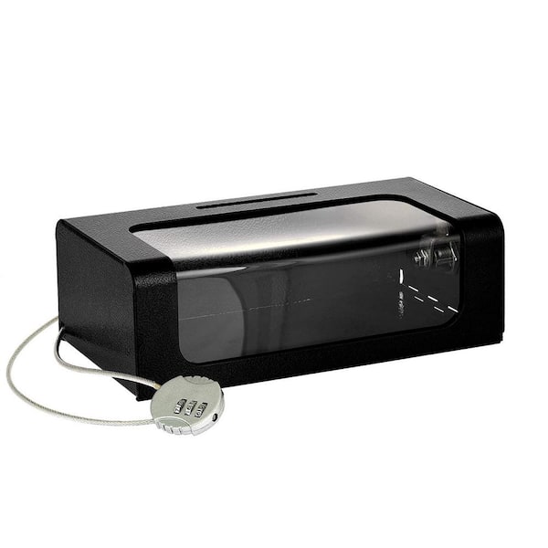 AdirOffice Steel Donation Suggestion Box with Cable and Lock, Black