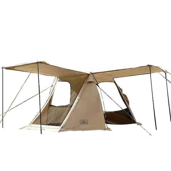 11 ft. x 9.5 ft. Khaik Car Camping Tailgate Shade Awning Tent for